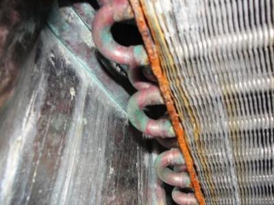 Closeup of coil rust